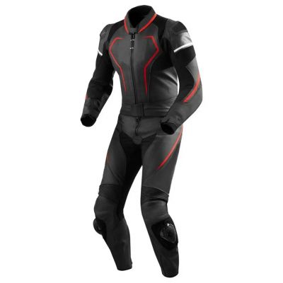 Men 2 Pcs Leather Motorbike Racing Suit