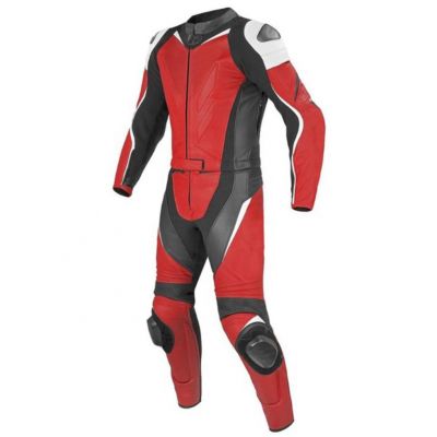 Men 2 Pcs Leather Motorcycle Racing Suit