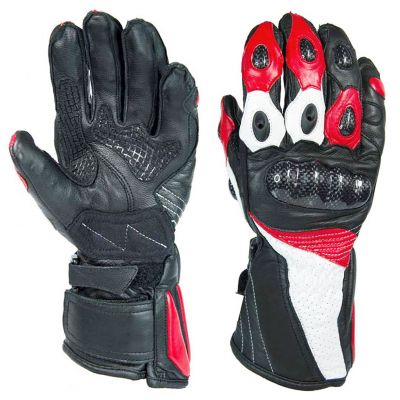 Silicon Palm Leather Motorbike Racing Gloves