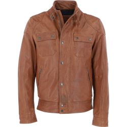 Mens Zip Fastening Closure Leather Jacket