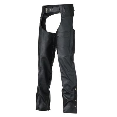 Mens Thermal Linning Black Leather Chap
