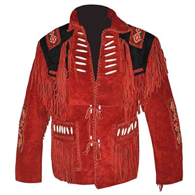 Men Traditional Fringed Suede leather Jacket