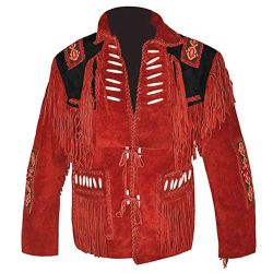 Men Traditional Fringed Suede leather Jacket