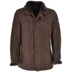 Mens Button Closure Winter Leather Jackets