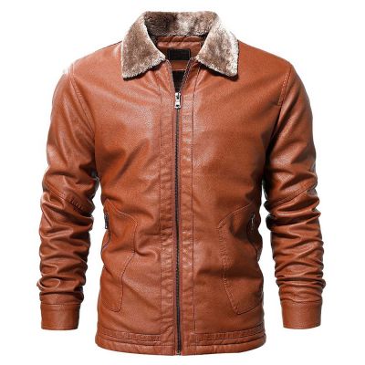 Mens Fur detailed Collar Leather Jackets