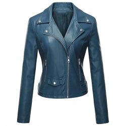 Women Slim Fit Leather Fashion Jacket