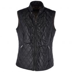 Women Diamond Quilted Leather Vest