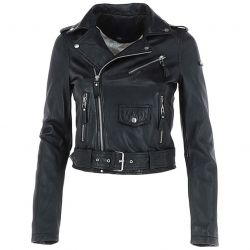 Women Classic Style Slim Ft Leather Jacket