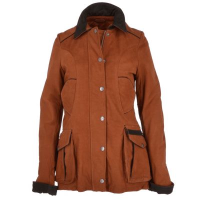 Womens Nubuck Tan Leather Jacket Coat